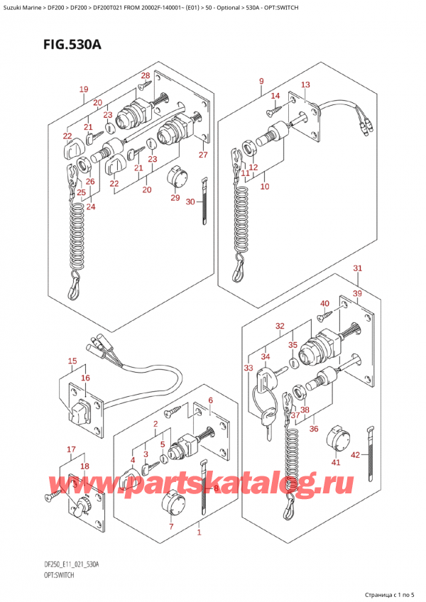 ,   , Suzuki Suzuki DF200TX FROM 20002F-140001~ (E01 021), Opt:switch