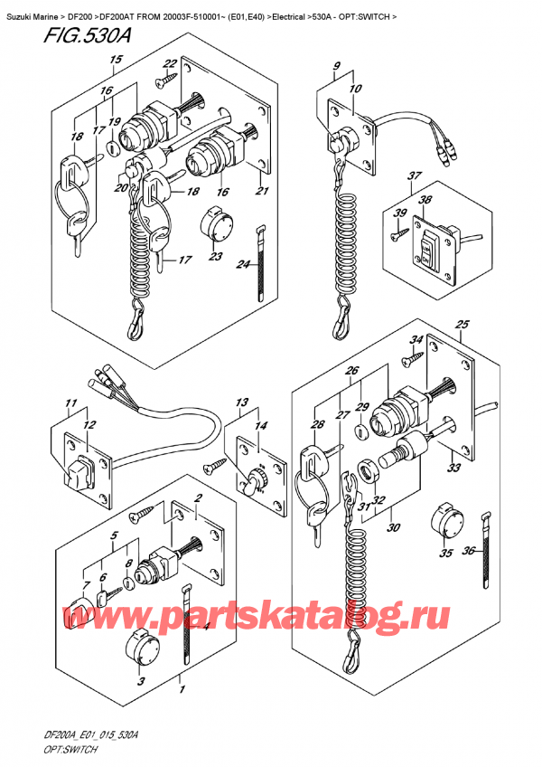 ������������ ��������, �� �������� �����, Suzuki DF200A TL / TX FROM 20003F-510001~ (E01), Opt:switch
