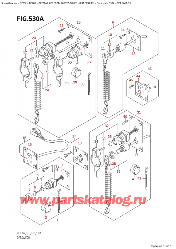 ,   , Suzuki Suzuki DF200A ZL / ZX FROM 20003Z-040001~  (E01 020), Opt:switch