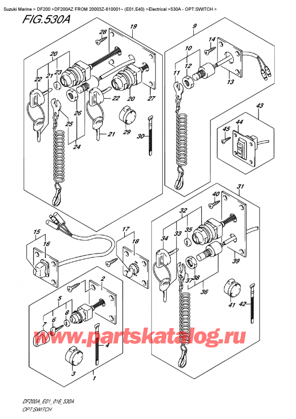 ,   , Suzuki DF200 AZL / AZX FROM 20003Z-610001~ (E01), Opt:switch