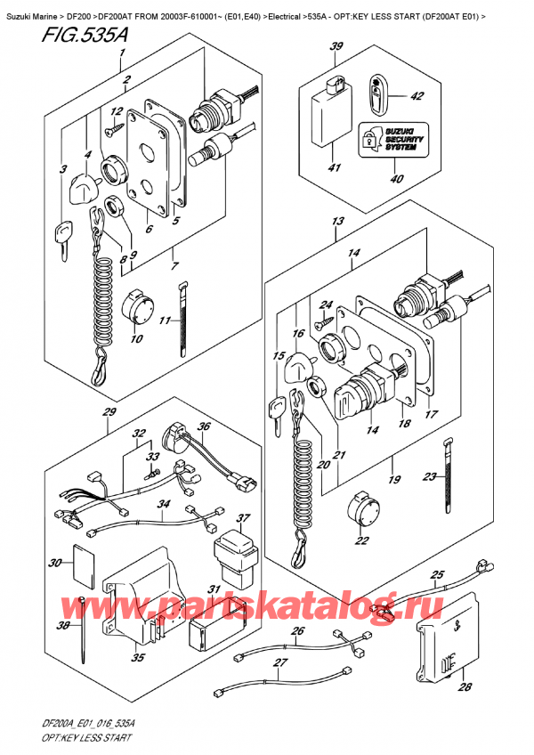   , , SUZUKI DF200A TL/TX FROM 20003F-610001~ (E01)  , Opt:key Less  Start  (Df200At  E01)