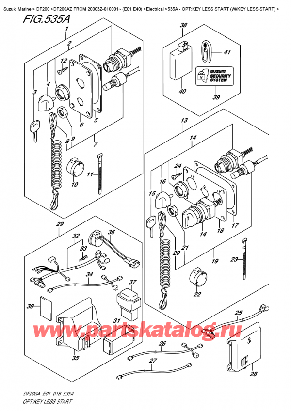 ,   , SUZUKI DF200A ZL / ZX FROM 20003Z-810001~ (E01)  2018 , :  Less Start (W /  Less Start) - Opt:key Less  Start  (W/key  Less  Start)
