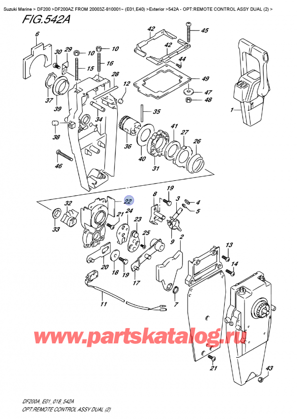  ,   , Suzuki DF200A ZL / ZX FROM 20003Z-810001~ (E01), :     Dual (2)