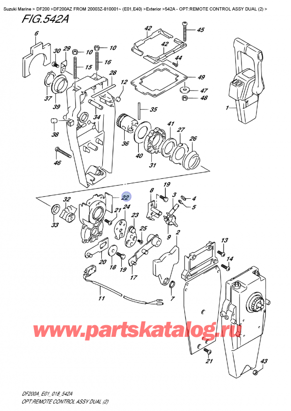  ,   ,  DF200A ZL / ZX FROM 20003Z-810001~ (E01)  2018 , Opt:remote  Control  Assy  Dual  (2)