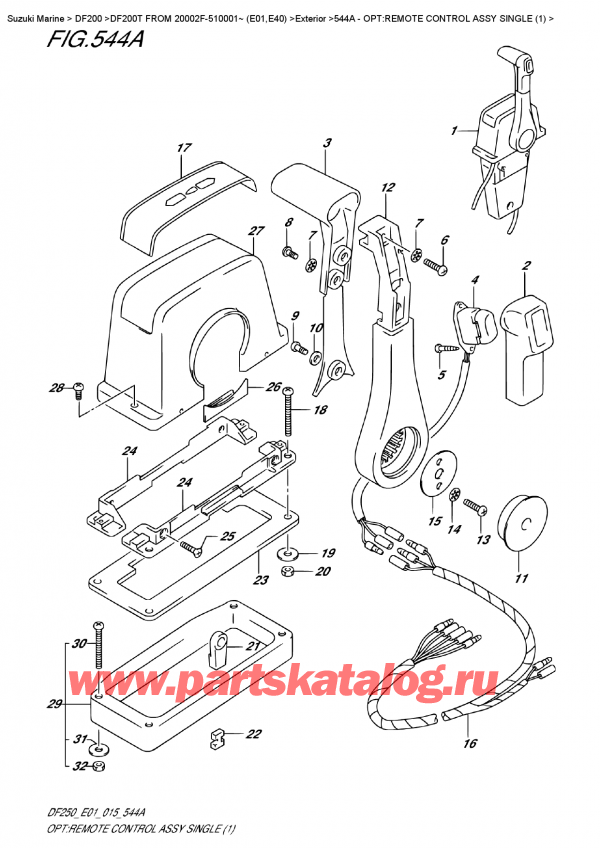  ,   , SUZUKI DF200T L / X / XX FROM 20002F-510001~ (E01) , Opt:remote  Control  Assy  Single  (1)