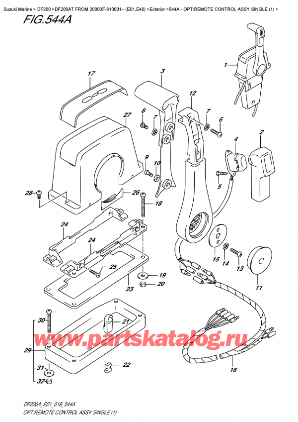,  , Suzuki DF200A TL/TX FROM 20003F-610001~ (E01)  , Opt:remote  Control  Assy  Single  (1) -    ,  (1)
