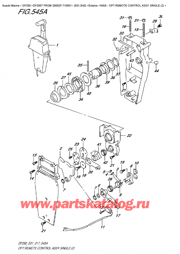   , , Suzuki DF200T X FROM 20002F-710001~ (E01) ,    ,  (2) / Opt:remote  Control  Assy  Single  (2)