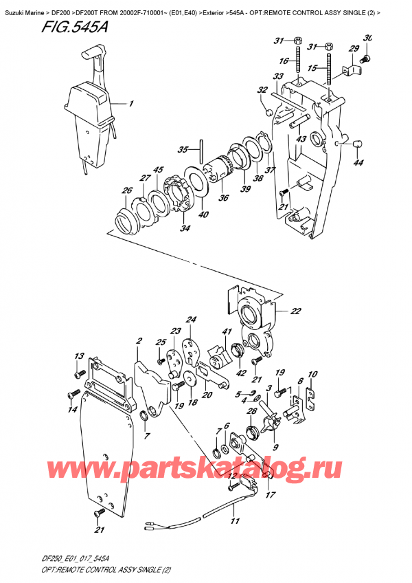  ,    , SUZUKI DF200T X FROM 20002F-710001~ (E01)   2017 ,    ,  (2) / Opt:remote  Control  Assy  Single  (2)