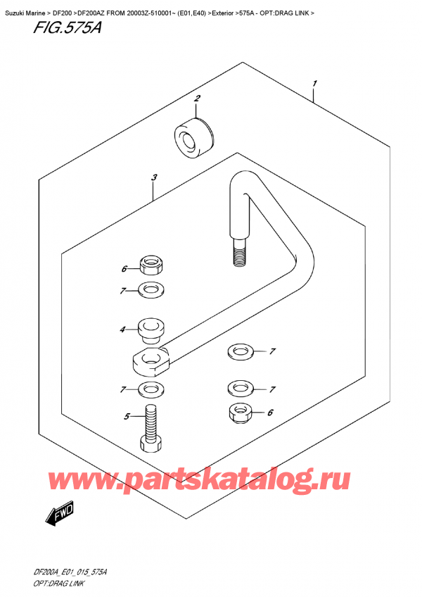  ,    , Suzuki DF200A ZL / ZX FROM 20003Z-510001~ (E01), Opt:drag  Link