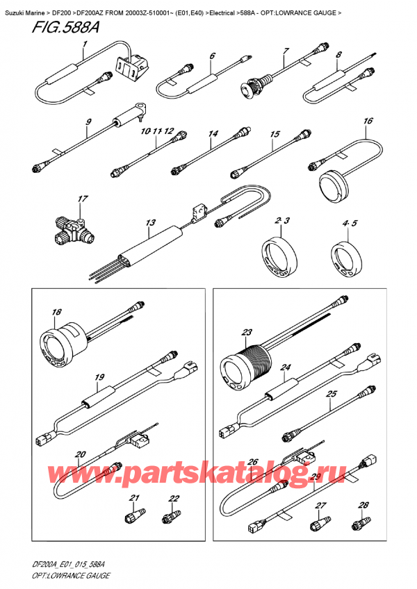 ,   , Suzuki DF200A ZL / ZX FROM 20003Z-510001~ (E01)  2015 , Opt:lowrance  Gauge
