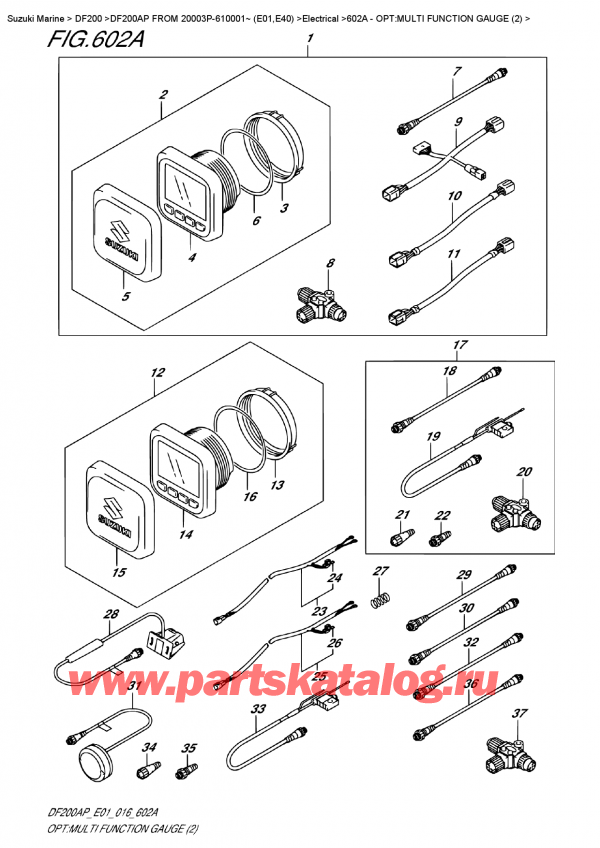  ,   , Suzuki DF200AP L/X FROM 20003P-610001~ (E01)    2016 , : multi Function Gauge (2)