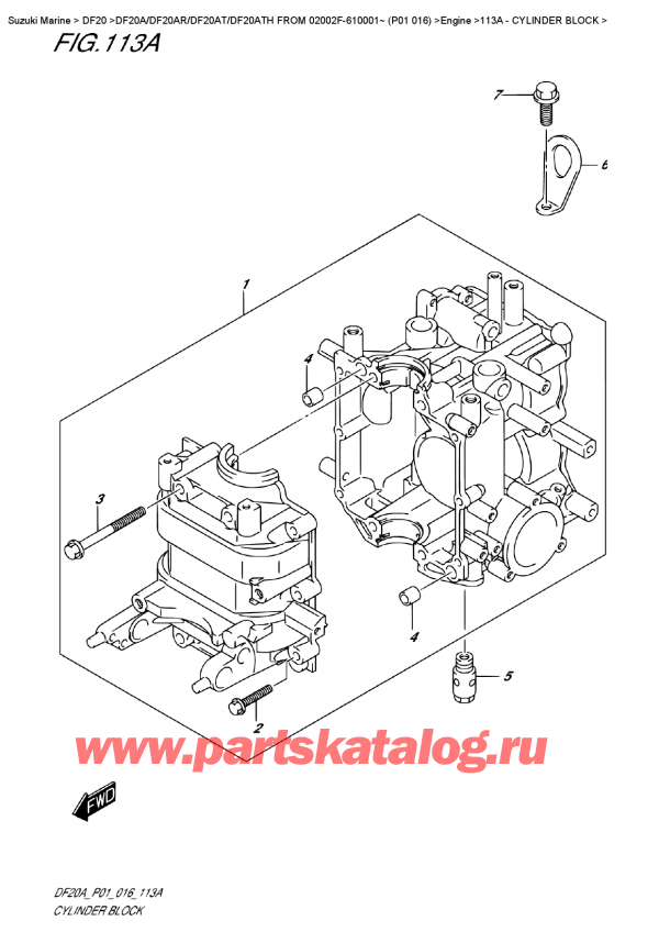   ,    , SUZUKI DF20A S/L FROM 02002F-610001~ (P01 016)   2016 , Cylinder  Block -  