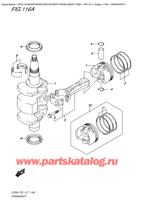  ,   , SUZUKI DF20A TL / TS FROM 02002F-710001~ (P01 017), Crankshaft