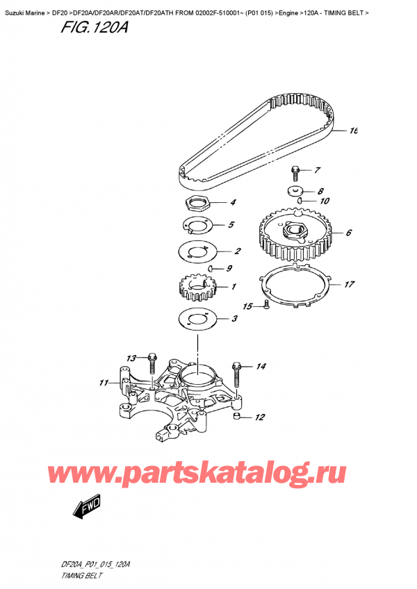   ,   ,  DF20A ES / EL FROM 02002F-510001~ (P01  015), Timing  Belt