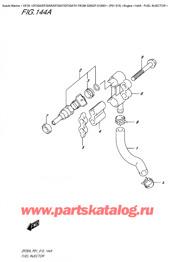   , , Suzuki DF20A ES / EL FROM 02002F-510001~ (P01  015), Fuel  Injector
