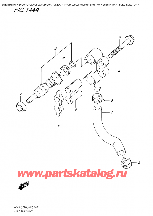  ,    , Suzuki DF20A TS / TL FROM 02002F-810001~ (P01 P40), Fuel  Injector
