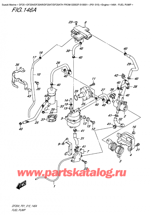  ,   , Suzuki DF20A S / L FROM 02002F-510001~ (P01 015)  2015 ,  