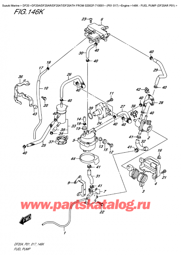 ,   , SUZUKI DF20A RS / RL FROM 02002F-710001~ (P01 017), Fuel  Pump  (Df20Ar  P01)