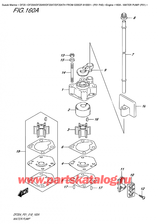  ,   , SUZUKI DF20A TS / TL FROM 02002F-810001~ (P01 P40), Water  Pump  (P01)