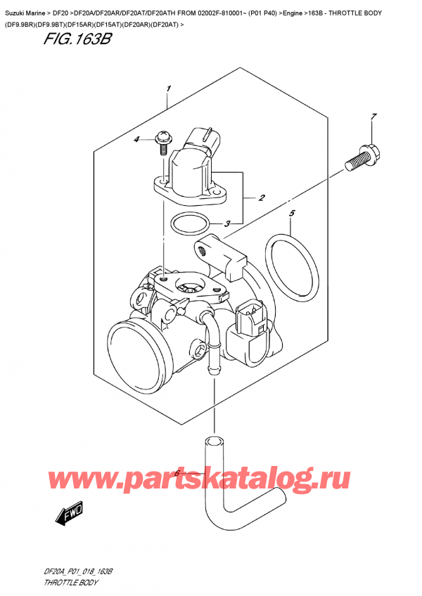  ,   , SUZUKI DF20A RS / RL FROM 02002F-810001~ (P01 P40), Throttle  Body  (Df9.9Br)(Df9.9Bt)(Df15Ar)(Df15At)(Df20Ar)(Df20At)