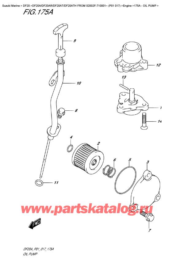 ,   , Suzuki DF20A S/L FROM 02002F-710001~ (P01 017)   2017 , Oil  Pump