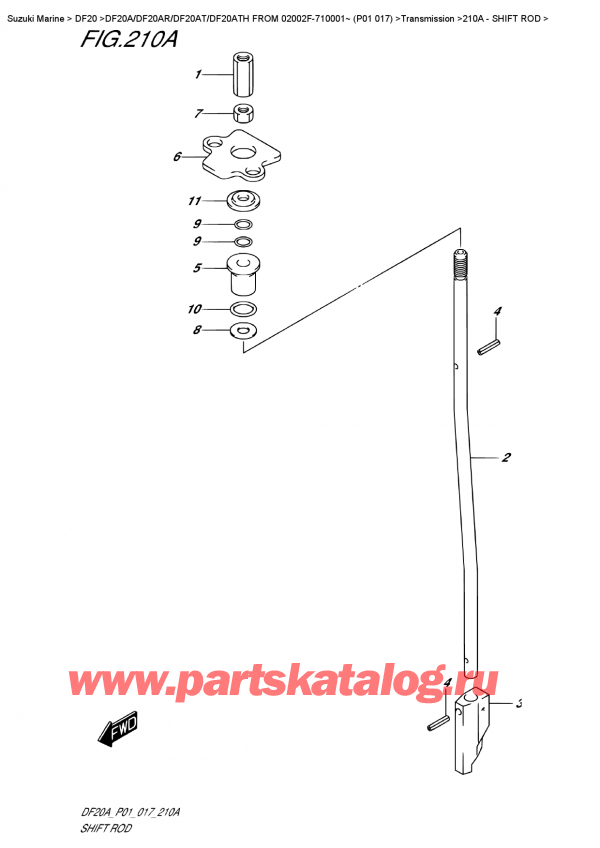  ,  , Suzuki DF20A RS / RL FROM 02002F-710001~ (P01 017), Shift  Rod /  
