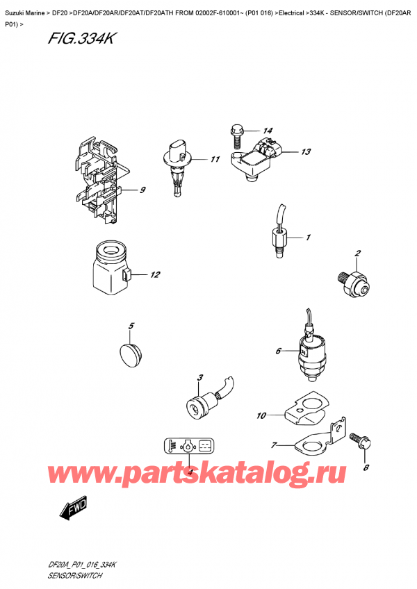 ,  , Suzuki DF20 S/L FROM 02002F-610001~ (P01 016) , Sensor/switch  (Df20Ar  P01) -    (Df20Ar P01)
