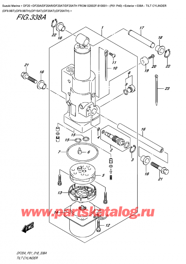  ,  , Suzuki DF20A TS / TL FROM 02002F-810001~ (P01 P40),   (Df9.9Bt) (Df9.9Bth) (Df15At) (Df20At) (Df20Ath) / Tilt  Cylinder  (Df9.9Bt)(Df9.9Bth)(Df15At)(Df20At)(Df20Ath)