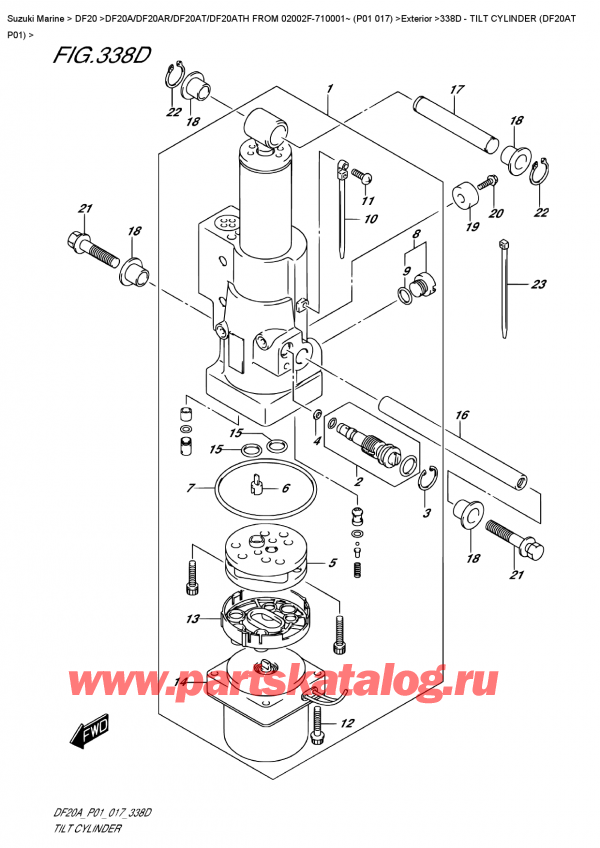 ,   , SUZUKI DF20A TL / TS FROM 02002F-710001~ (P01 017)  2017 , Tilt  Cylinder  (Df20At  P01)