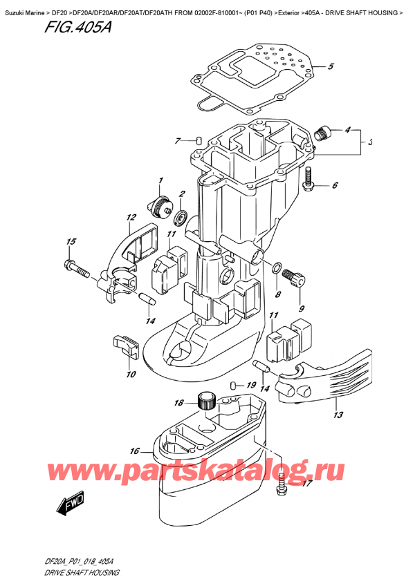 ��������� ������������ ��������, �� ��������� ���������, Suzuki DF20A RS / RL FROM 02002F-810001~ (P01 P40) ������ 2018 ����, ������ ���� ��������