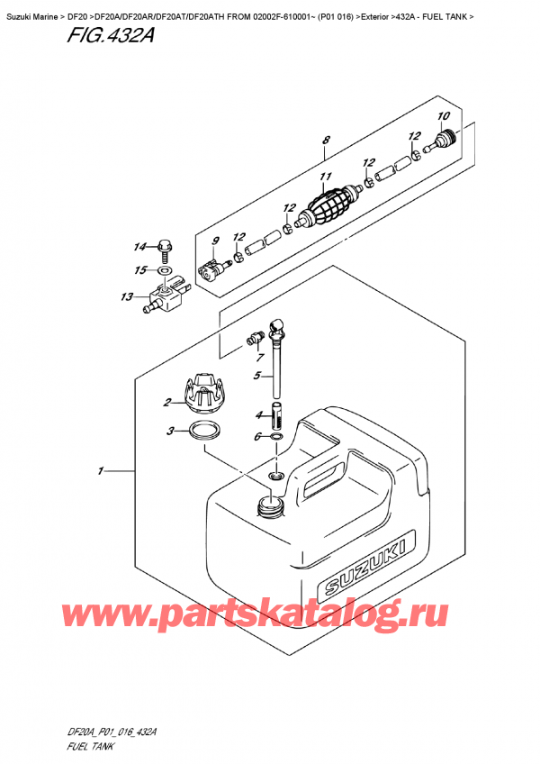  ,   , Suzuki DF20 S/L FROM 02002F-610001~ (P01 016)   2016 ,  