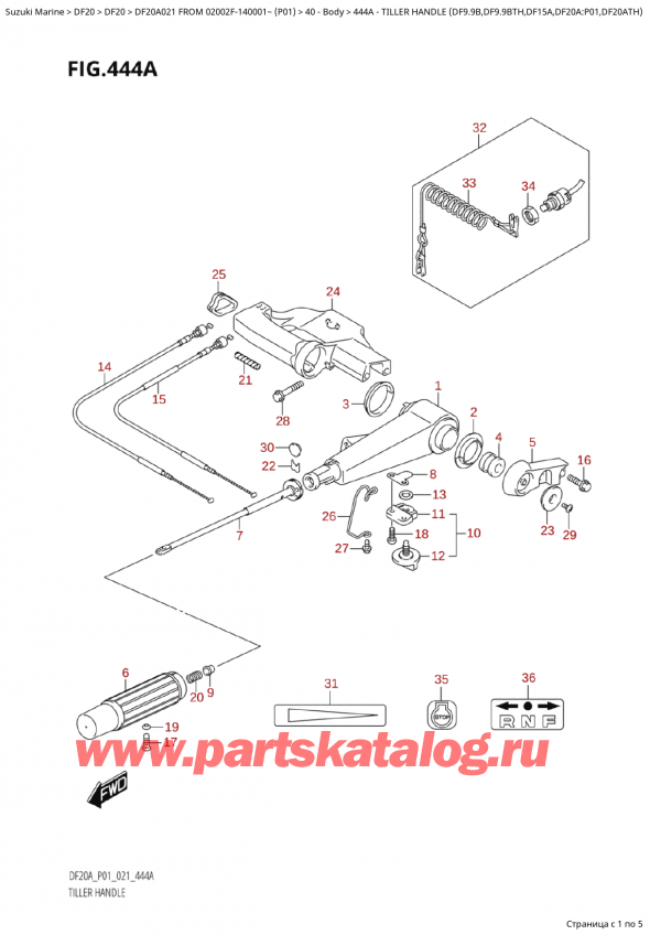 ,   , SUZUKI Suzuki DF20A ES / EL FROM 02002F-140001~  (P01 021)  2021 , Tiller Handle (Df9.9B,Df9.9Bth,Df15A,Df20A:p01,Df20Ath) -  (Df9.9B, Df9.9Bth, Df15A, Df20A: p01, Df20Ath)