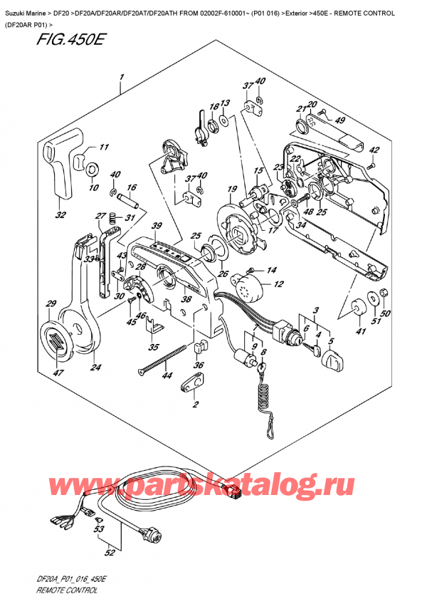  , , Suzuki DF20 S/L FROM 02002F-610001~ (P01 016) , Remote  Control  (Df20Ar  P01) /   (Df20Ar P01)