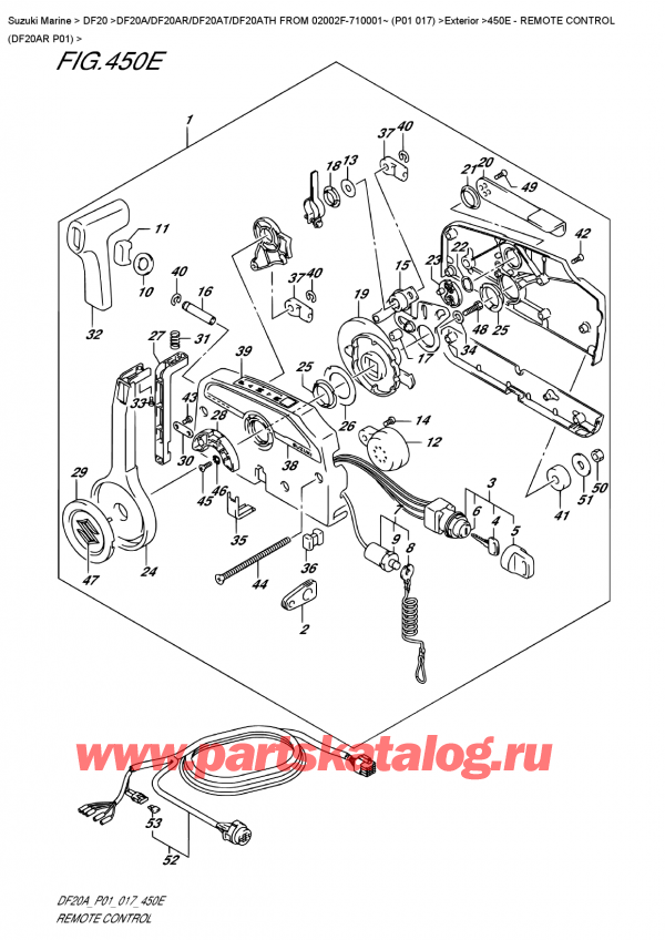   ,   , Suzuki DF20A RS / RL FROM 02002F-710001~ (P01 017)  2017 , Remote  Control  (Df20Ar  P01)