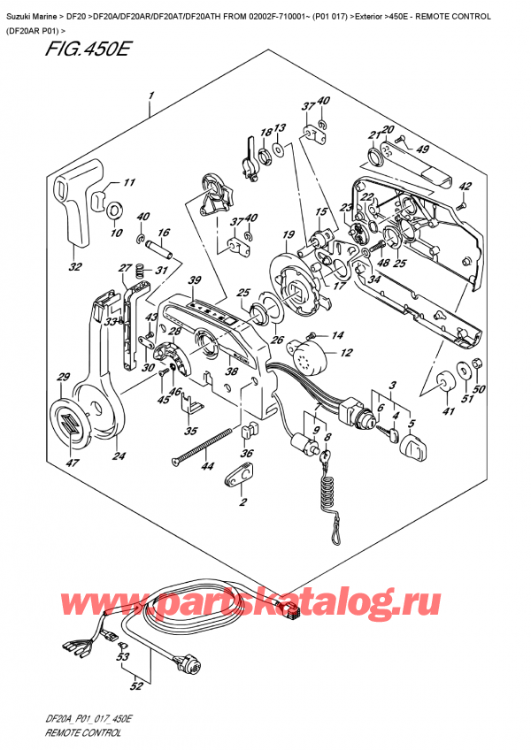 ,   , SUZUKI DF20A RS / RL FROM 02002F-710001~ (P01 017)  2017 , Remote  Control  (Df20Ar  P01) -   (Df20Ar P01)