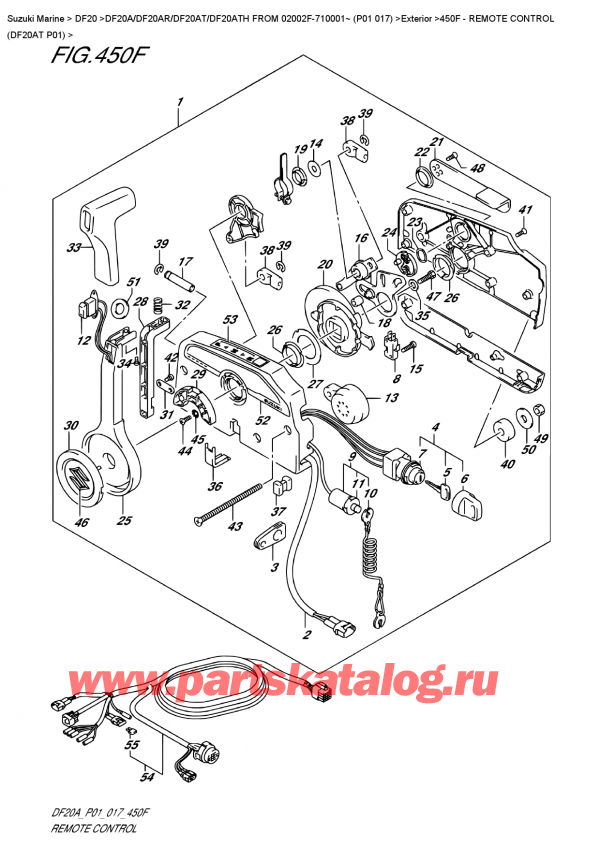 �������������, �� �������� �����, Suzuki DF20A TL / TS FROM 02002F-710001~ (P01 017), Remote  Control  (Df20At  P01) / ������������� ���������� (Df20At P01)