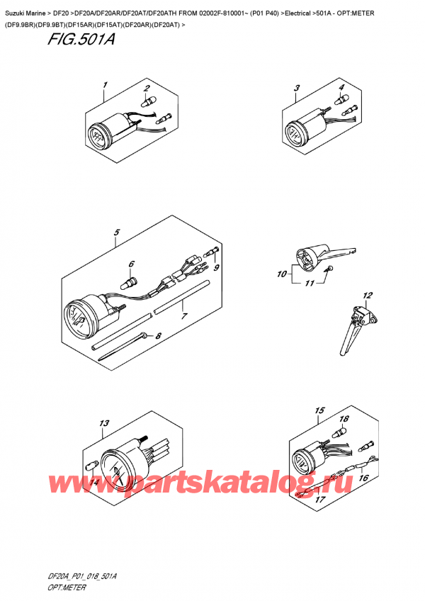   ,   , Suzuki DF20A RS / RL FROM 02002F-810001~ (P01 P40), Opt:meter  (Df9.9Br)(Df9.9Bt)(Df15Ar)(Df15At)(Df20Ar)(Df20At)