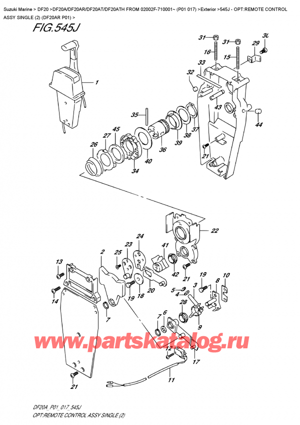 ,    , Suzuki DF20A RS / RL FROM 02002F-710001~ (P01 017), Opt:remote  Control  Assy  Single  (2)  (Df20Ar  P01)