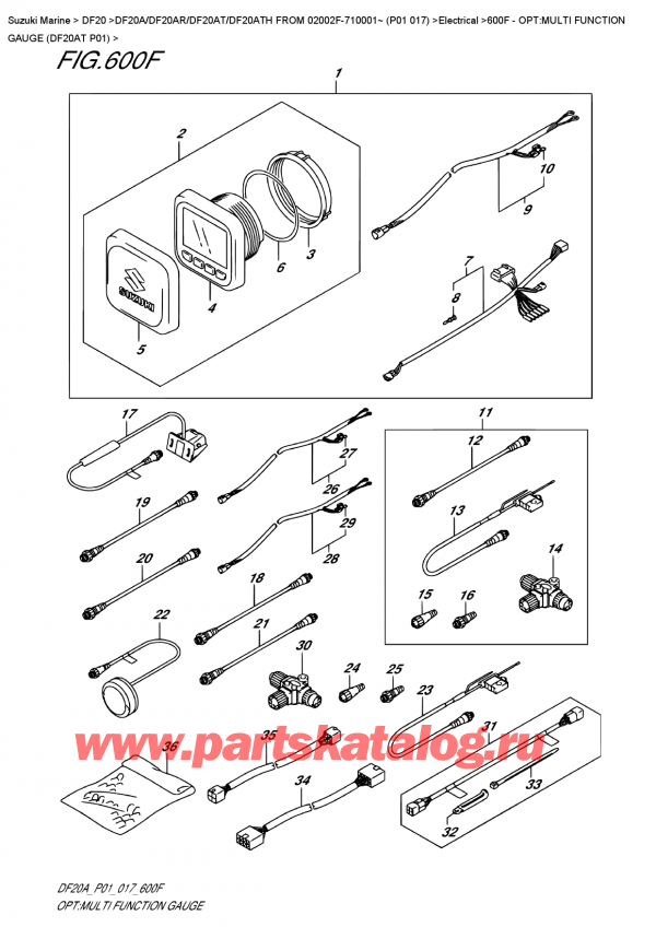   ,  ,  DF20A TL / TS FROM 02002F-710001~ (P01 017), Opt:multi  Function  Gauge  (Df20At  P01)