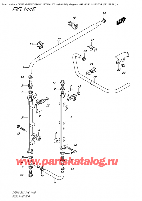 ,    , Suzuki DF225T X/XX FROM 22503F-610001~ (E01)   2016 ,   (Df225T E01)
