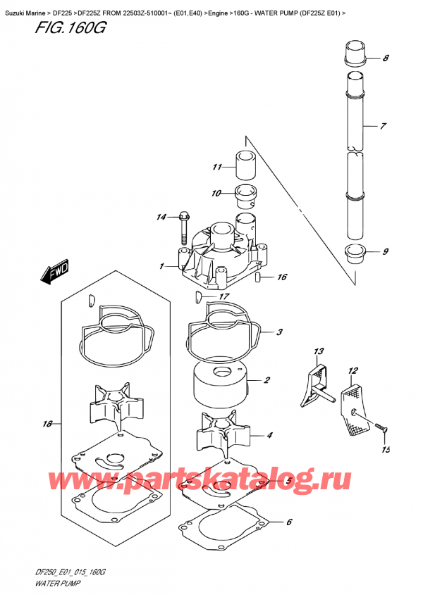   ,   , SUZUKI DF225Z X / XX FROM 22503Z-510001~ (E01), Water Pump (Df225Z  E01)