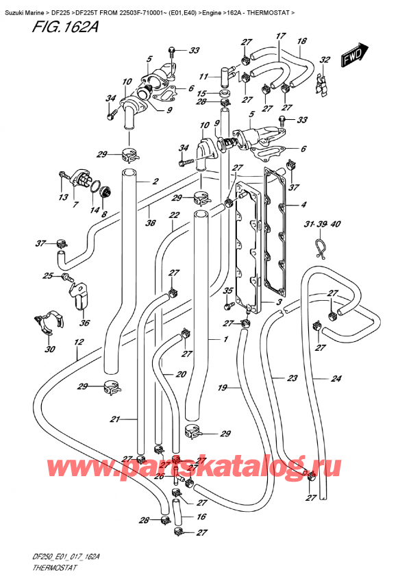  ,    , Suzuki DF225T X/XX FROM 22503F-710001~ (E01)  2017 , Thermostat