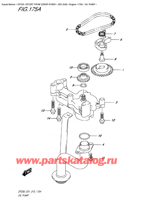 ,   , Suzuki DF225T X/XX FROM 22503F-610001~ (E01)   2016 ,  