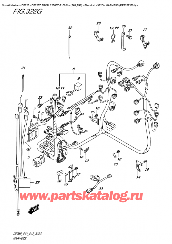  ,    , Suzuki DF225Z X/XX FROM 22503Z-710001~ (E01),   (Df225Z E01)