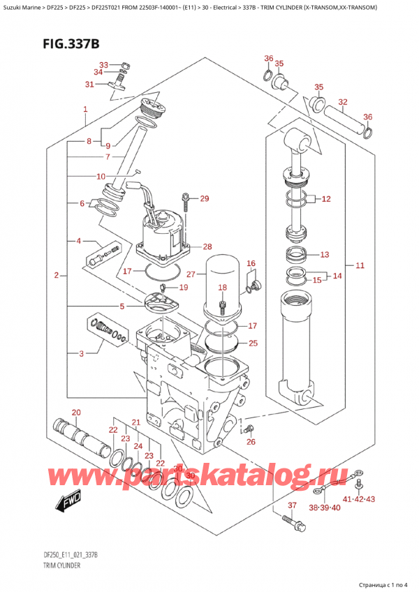  ,  , Suzuki Suzuki DF225T X / XX FROM 22503F-140001~  (E11 021),   (XTransom, XxTransom)