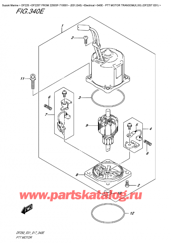  ,   , Suzuki DF225T X/XX FROM 22503F-710001~ (E01),   Transom (X, xx) (Df225T E01) / Ptt  Motor  Transom(X,xx)  (Df225T  E01)