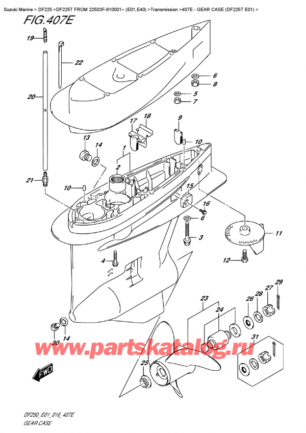 �������������, �� ���������, Suzuki DF225T X/XX FROM 22503F-610001~ (E01) , ������ ������� ������� (Df225T E01)