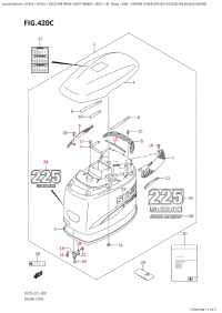 420C - Engine Cover ((Df225T,Df225Z):(K4,K5,K6,K7,K8,K9)) (420C -   () ( (Df225T, Df225Z) : (K4, K5, K6, K7, K8, K9) ))