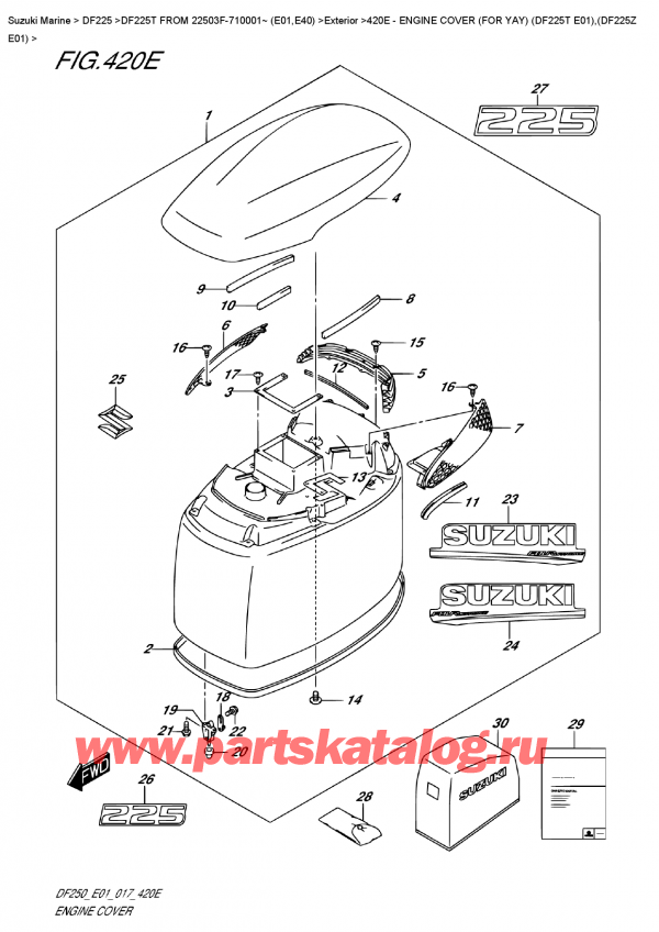  ,   , Suzuki DF225T X/XX FROM 22503F-710001~ (E01),   () (    ()) (Df225T E01), (Df225Z E01)