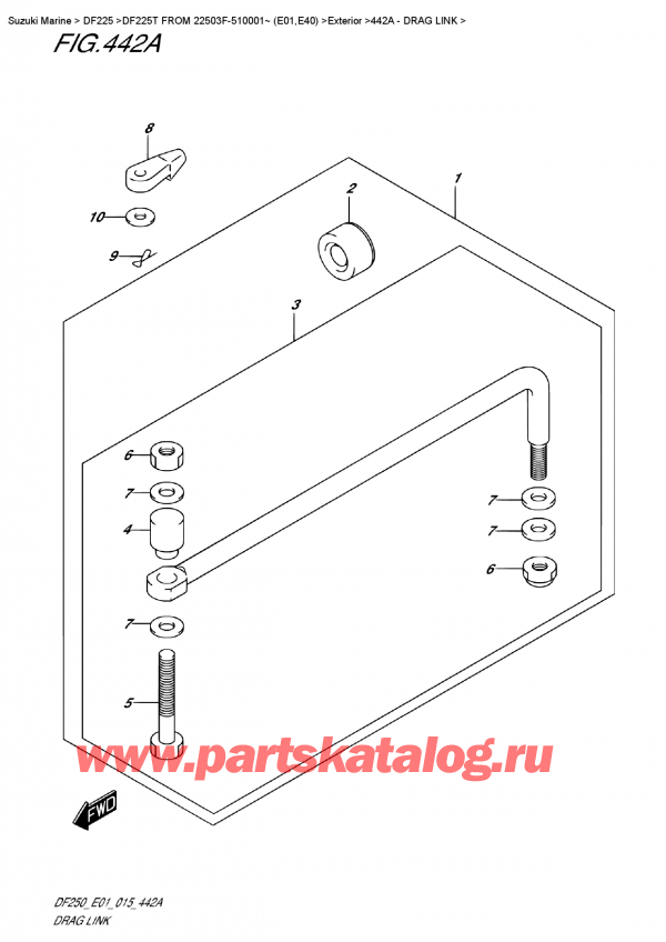  ,   , Suzuki DF225T X / XX FROM 22503F-510001~ (E01), Drag Link -  